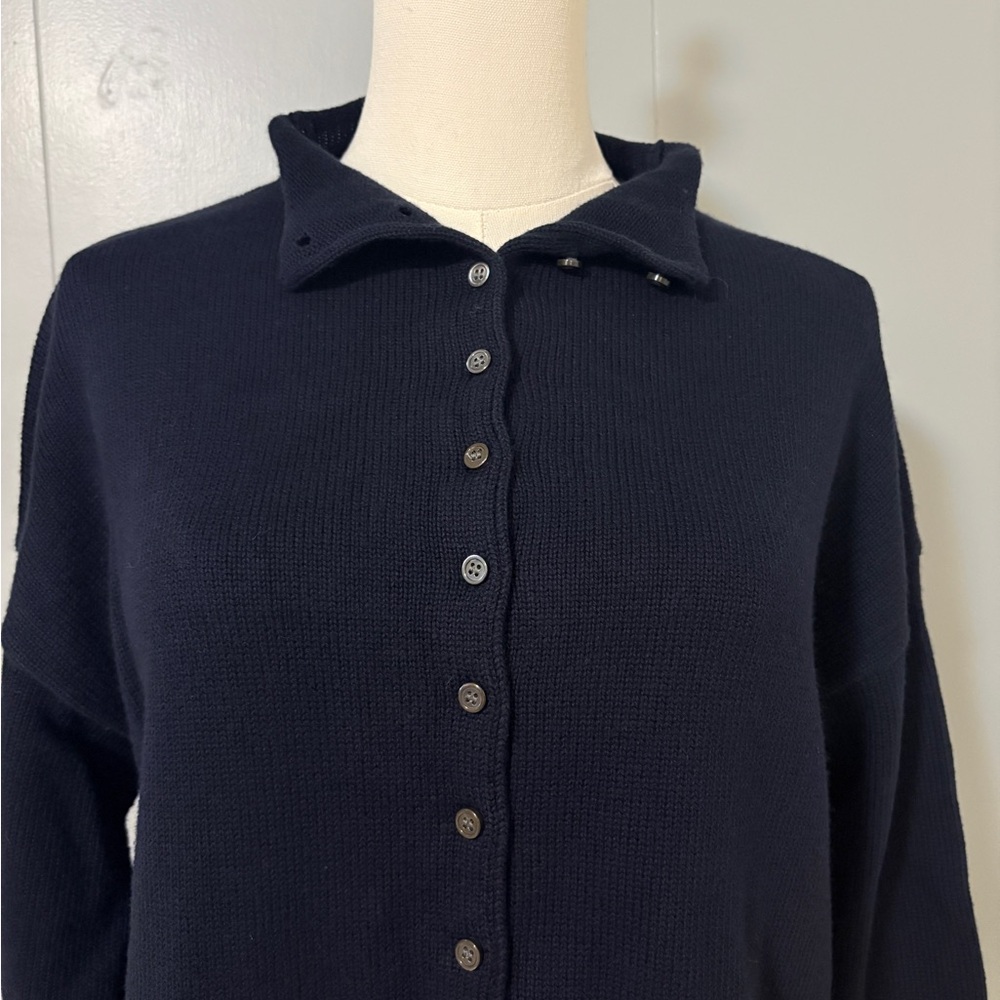 Alex Mill Taylor Cardigan Navy Cotton Cashmere Small NWT Preppy Classic Capsule - Picture 5 of 16